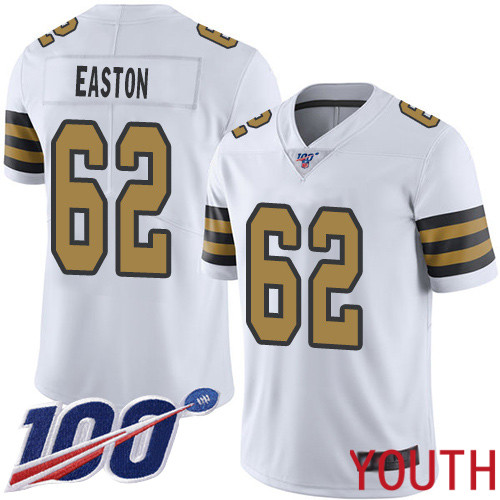 New Orleans Saints Limited White Youth Nick Easton Jersey NFL Football #62 100th Season Rush Vapor Untouchable Jersey